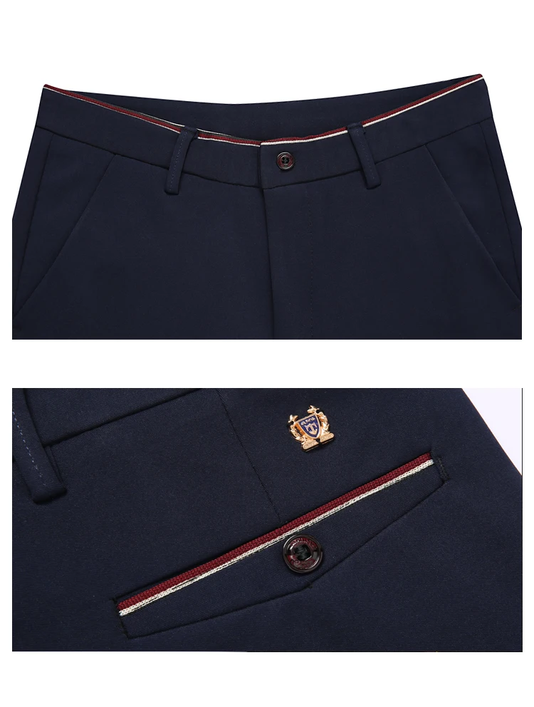 Suit Pants for Men Fashion Elegant Male Dress Pants Solid Color Straight Long Trousers Man Slim Fit Formal Trousers Black