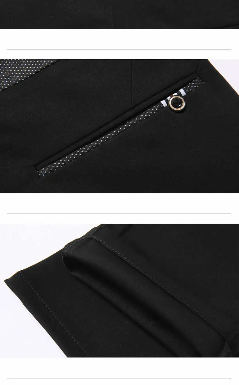 Suit Pants for Men Fashion Elegant Male Dress Pants Solid Color Straight Long Trousers Man Slim Fit Formal Trousers Black