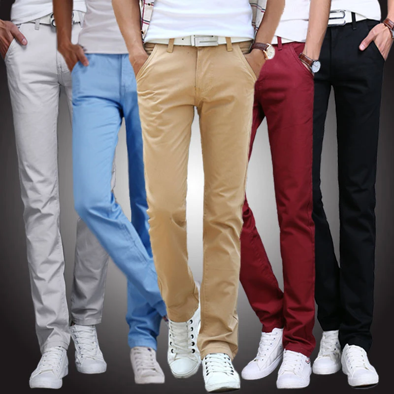 2023 Spring autumn New Casual Pants Men Cotton Slim Fit Chinos Fashion Trousers Male Brand Clothing 9 colors Plus Size 28-38