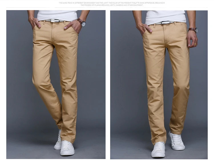 2023 Spring autumn New Casual Pants Men Cotton Slim Fit Chinos Fashion Trousers Male Brand Clothing 9 colors Plus Size 28-38