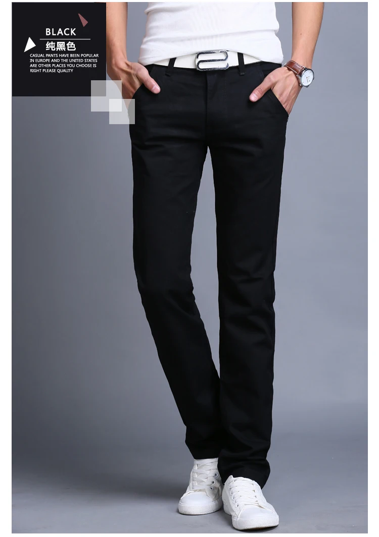 2023 Spring autumn New Casual Pants Men Cotton Slim Fit Chinos Fashion Trousers Male Brand Clothing 9 colors Plus Size 28-38