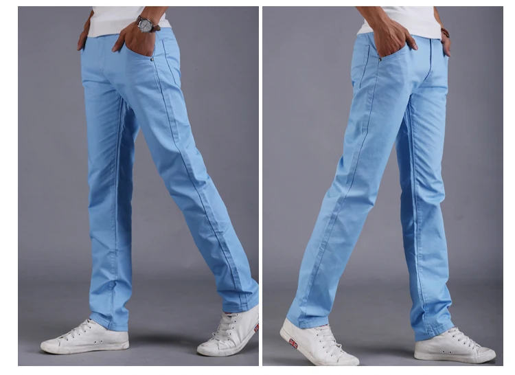 2023 Spring autumn New Casual Pants Men Cotton Slim Fit Chinos Fashion Trousers Male Brand Clothing 9 colors Plus Size 28-38