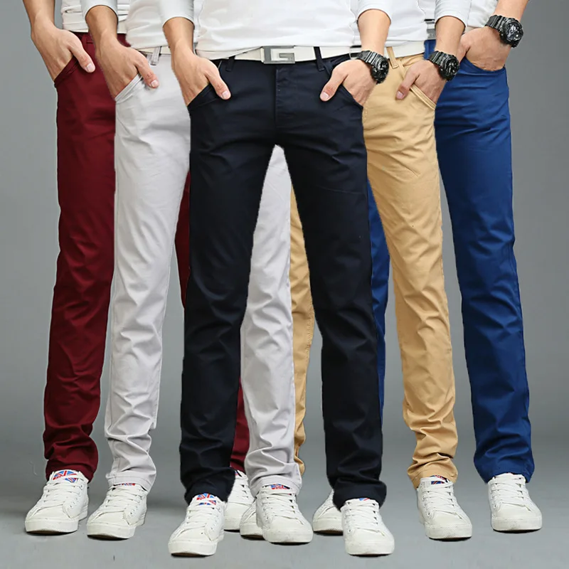 Alternative view of 2023 Spring autumn New Casual Pants Men Cotton Slim Fit Chinos Fashion Trousers Male Brand Clothing 9 colors Plus Size 28-38