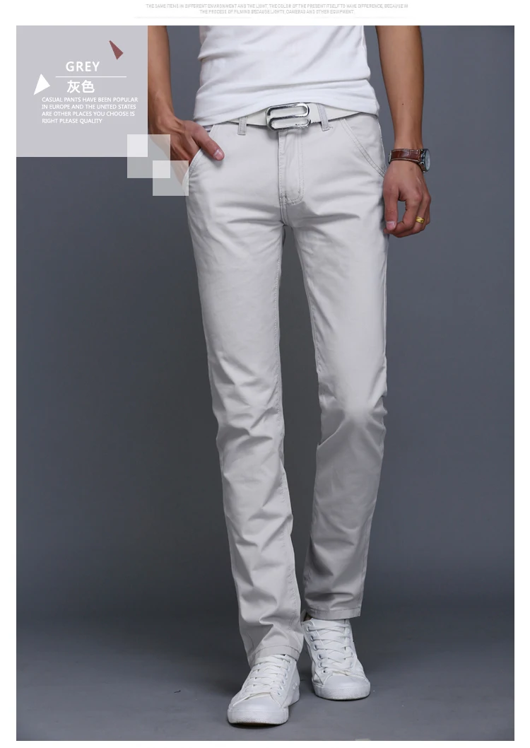2023 Spring autumn New Casual Pants Men Cotton Slim Fit Chinos Fashion Trousers Male Brand Clothing 9 colors Plus Size 28-38