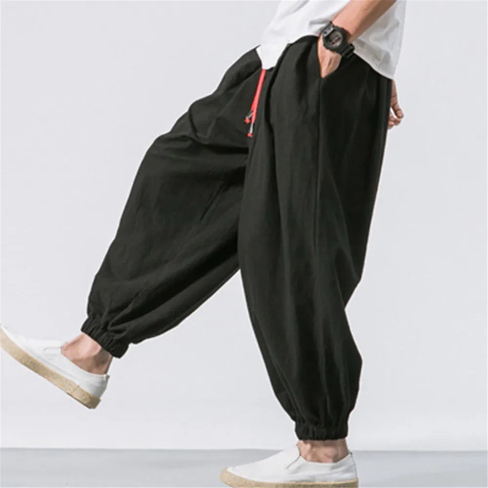 Alternative view of FGKKS New Oversize Men Loose Harem Pants Autumn Chinese Linen Overweight Sweatpants High Quality Casual Brand Trousers Male