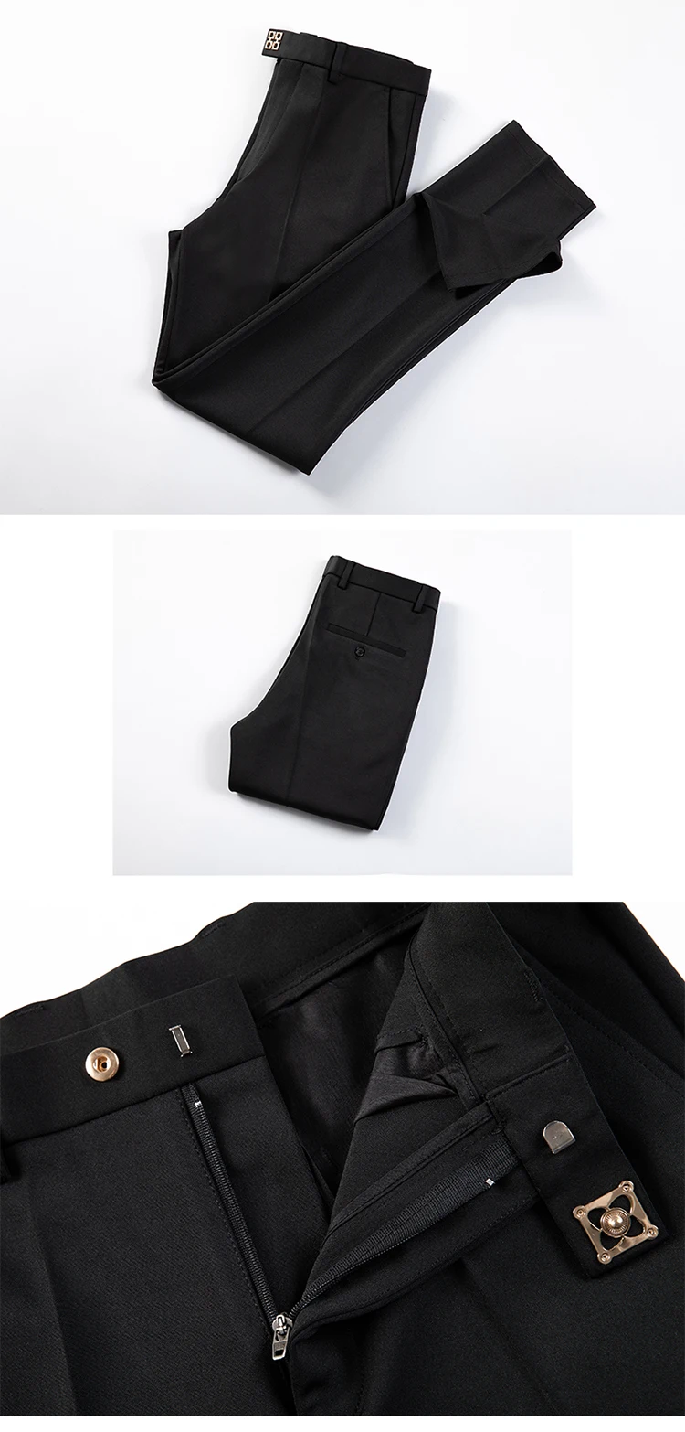 Men Suit Pants Dress Pantalone Hombre Stretch Slim Formal Trousers Calça Masculina Solid Color Casual Pants Fashion Men Clothing