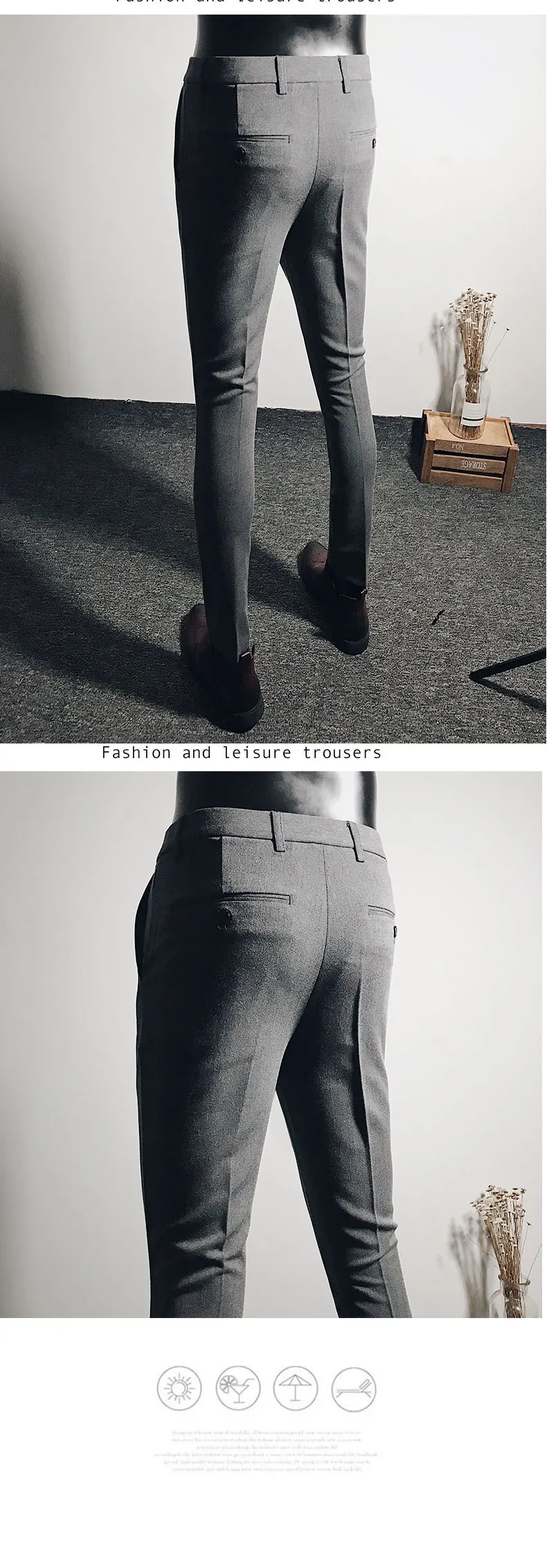 Men Suit Pants Dress Pantalone Hombre Stretch Slim Formal Trousers Calça Masculina Solid Color Casual Pants Fashion Men Clothing
