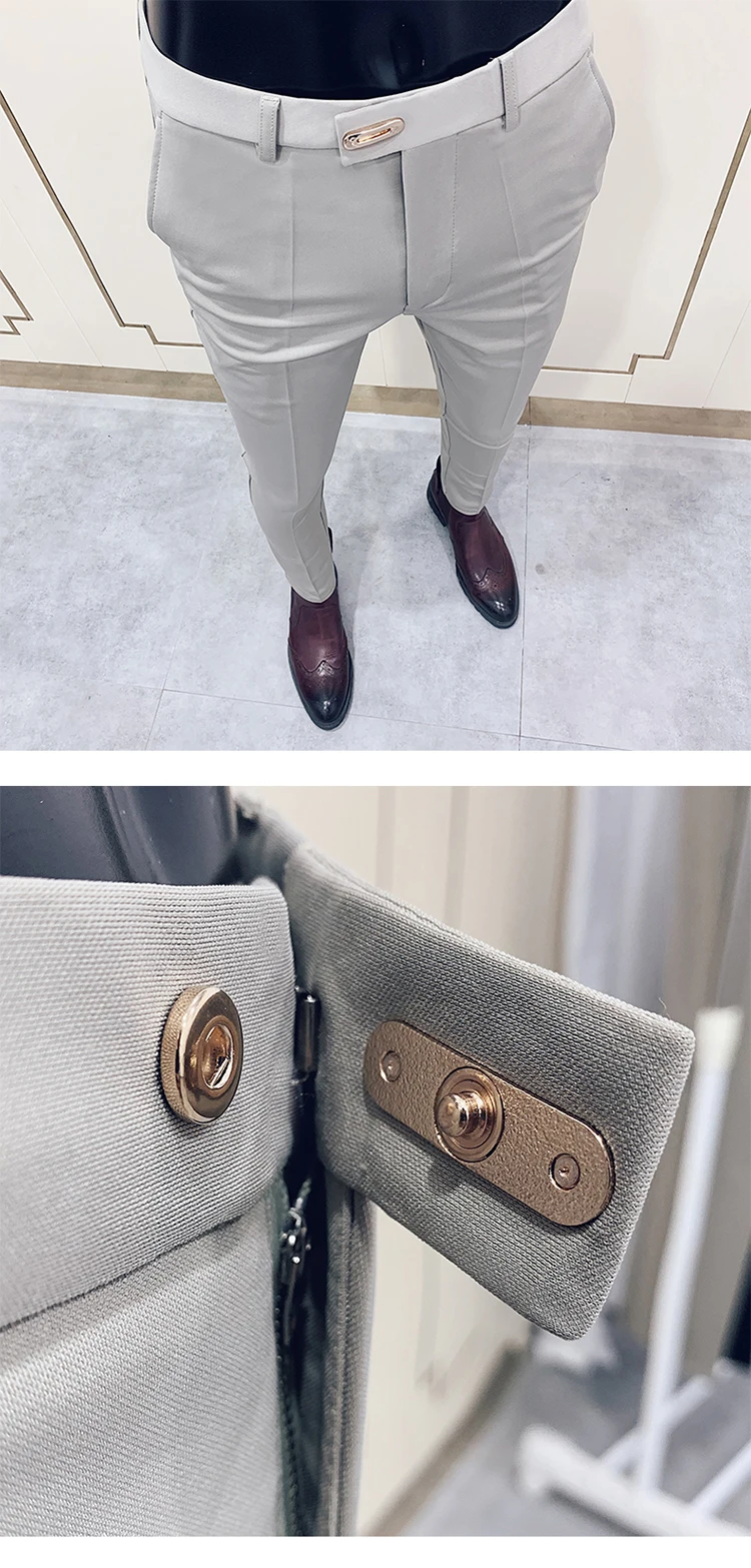 Men Suit Pants Dress Pantalone Hombre Stretch Slim Formal Trousers Calça Masculina Solid Color Casual Pants Fashion Men Clothing