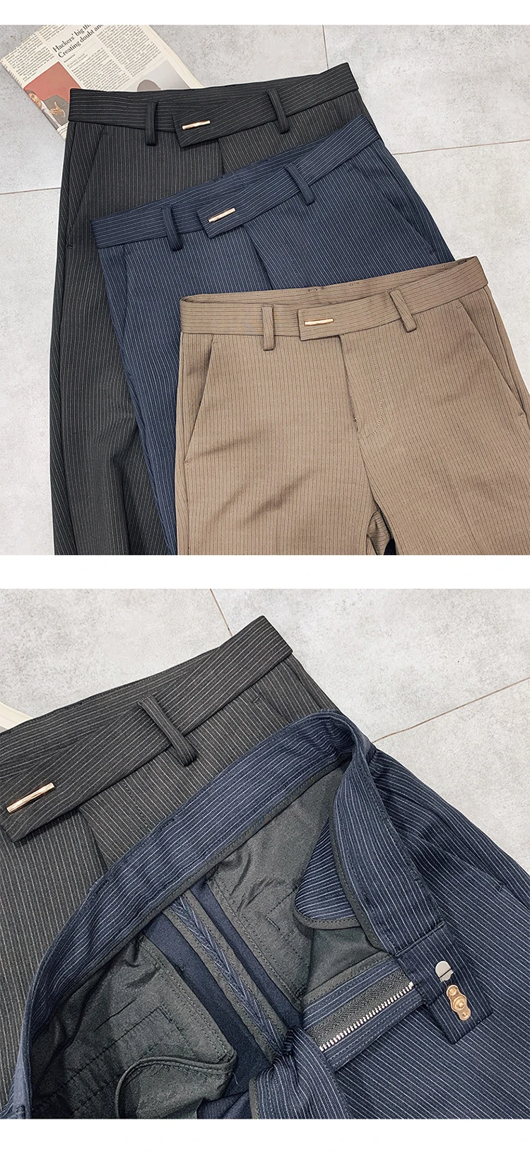 Men Suit Pants Dress Pantalone Hombre Stretch Slim Formal Trousers Calça Masculina Solid Color Casual Pants Fashion Men Clothing
