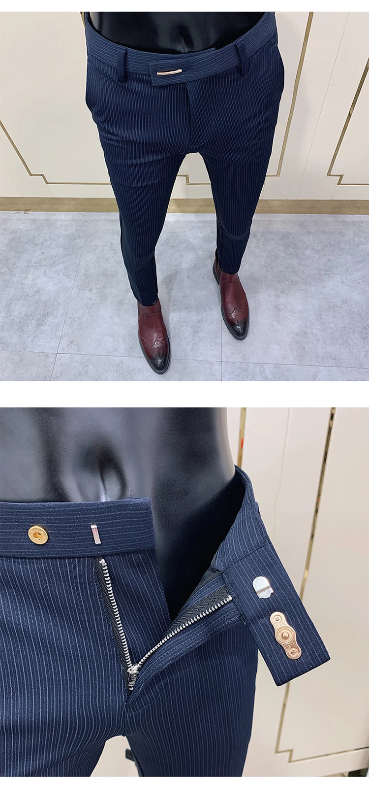 Men Suit Pants Dress Pantalone Hombre Stretch Slim Formal Trousers Calça Masculina Solid Color Casual Pants Fashion Men Clothing