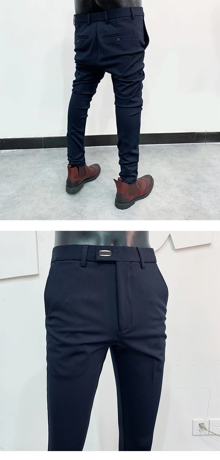 Men Suit Pants Dress Pantalone Hombre Stretch Slim Formal Trousers Calça Masculina Solid Color Casual Pants Fashion Men Clothing