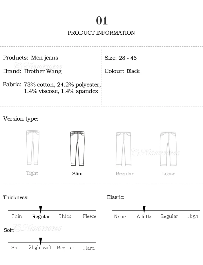 Men's Stretch Black Jeans Classic Style Business Fashion Pure Black Slim-fit Denim Pants Male Brand Casual Trousers Men's Stretch Black Jeans Classic Style Business Fashion Pure Black Slim-fit Denim Pants Male Brand Casual Trousers