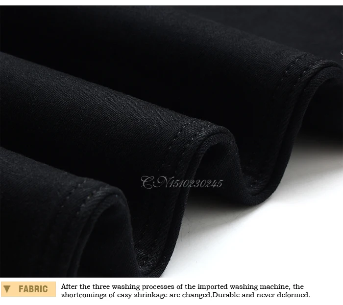 Men's Stretch Black Jeans Classic Style Business Fashion Pure Black Slim-fit Denim Pants Male Brand Casual Trousers Men's Stretch Black Jeans Classic Style Business Fashion Pure Black Slim-fit Denim Pants Male Brand Casual Trousers