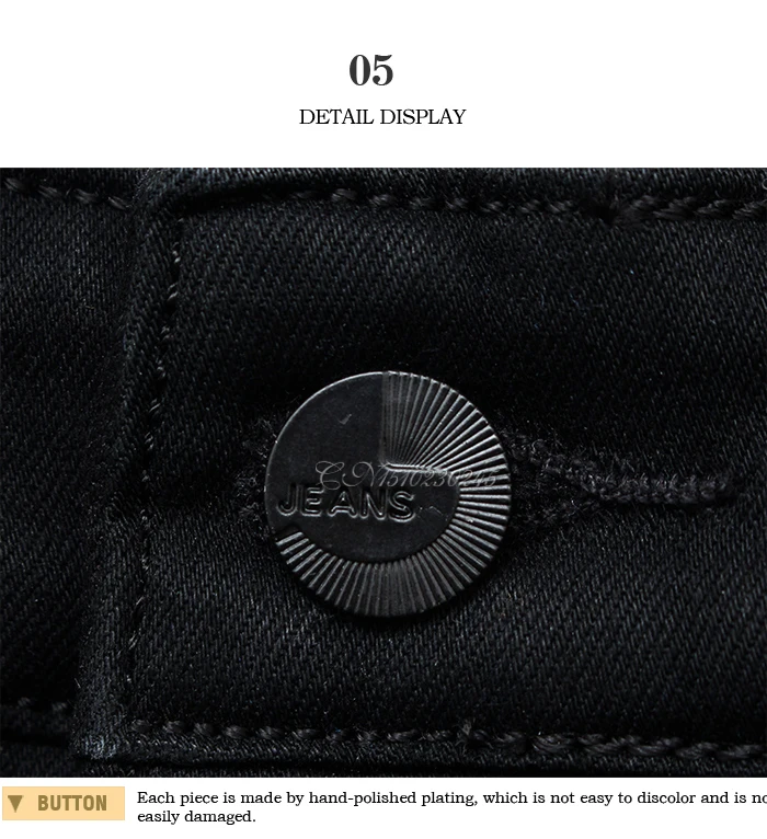 Men's Stretch Black Jeans Classic Style Business Fashion Pure Black Slim-fit Denim Pants Male Brand Casual Trousers Men's Stretch Black Jeans Classic Style Business Fashion Pure Black Slim-fit Denim Pants Male Brand Casual Trousers