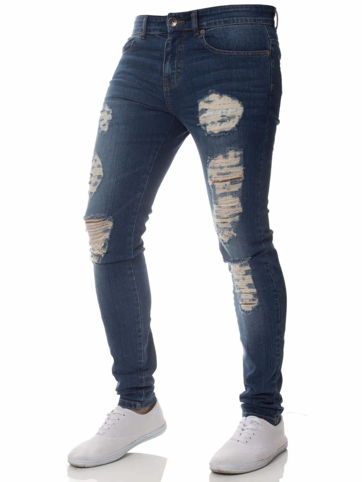 Men Pants Fashion Men Casual Pants Stretch Jeans Skinny Work Trousers Male Vintage Wash Plus Size Jean Slim Fit for Men Clothing