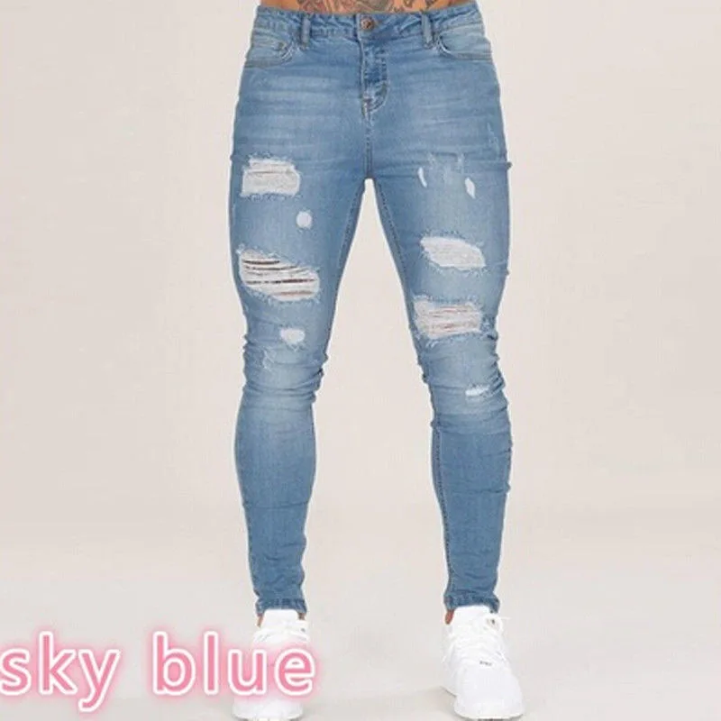 Men Pants Fashion Men Casual Pants Stretch Jeans Skinny Work Trousers Male Vintage Wash Plus Size Jean Slim Fit for Men Clothing