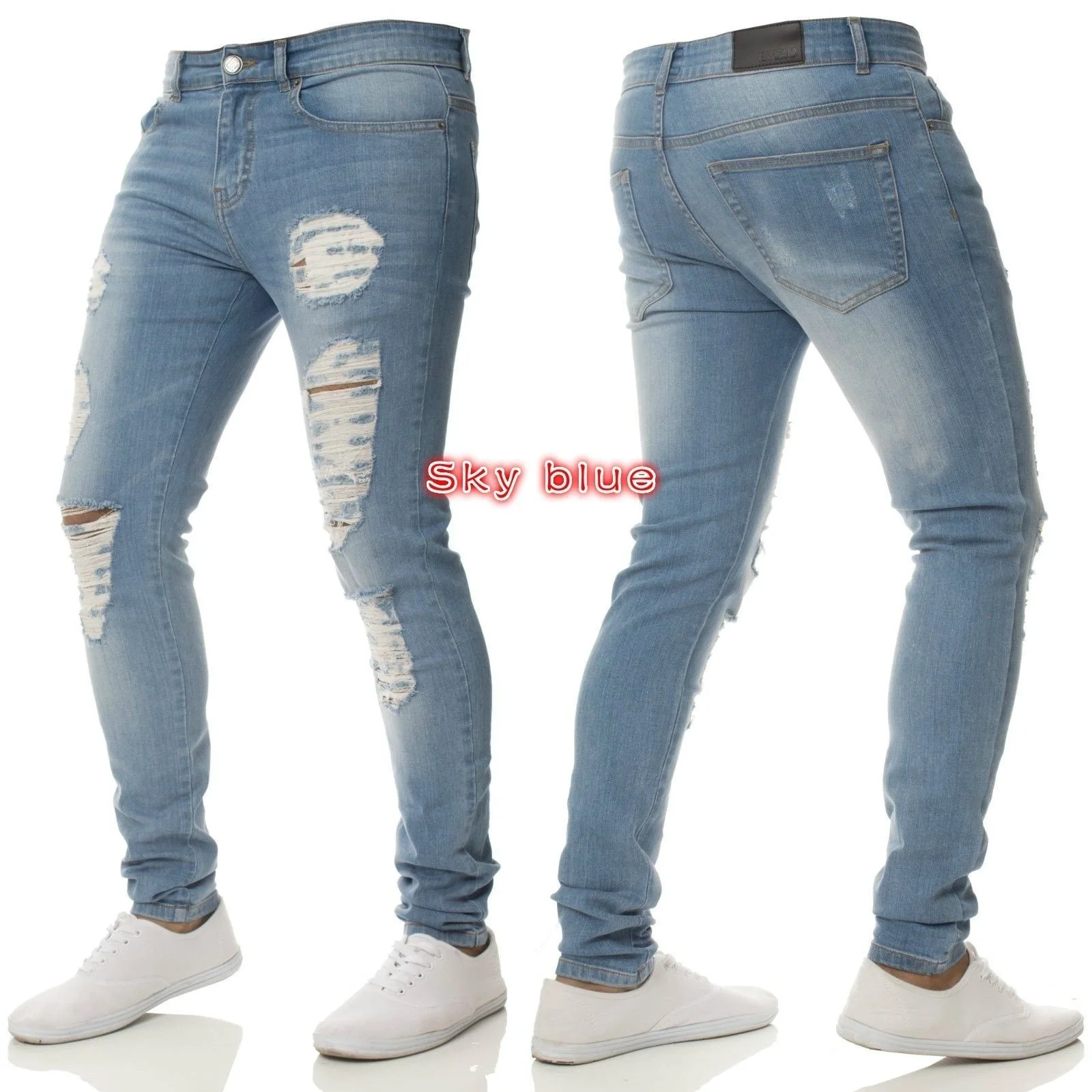 Men Pants Fashion Men Casual Pants Stretch Jeans Skinny Work Trousers Male Vintage Wash Plus Size Jean Slim Fit for Men Clothing