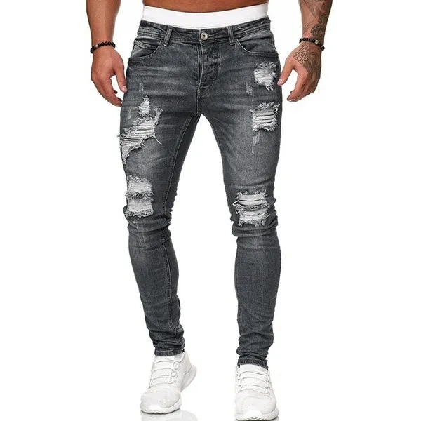 Men Pants Fashion Men Casual Pants Stretch Jeans Skinny Work Trousers Male Vintage Wash Plus Size Jean Slim Fit for Men Clothing