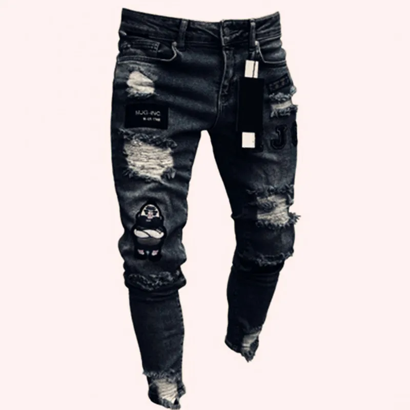 Men Pants Fashion Men Casual Pants Stretch Jeans Skinny Work Trousers Male Vintage Wash Plus Size Jean Slim Fit for Men Clothing