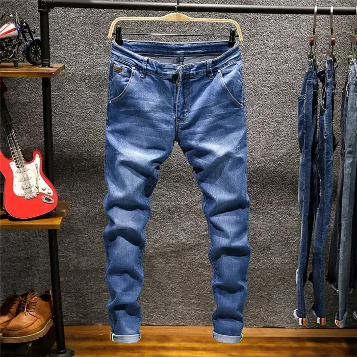 Alternative view of 2023 Skinny Jeans Men Zipper Fly Slim Fit Denim Joggers Stretch Male Jean Pencil Pants Blue Men's Jeans Fashion Casual Hombre