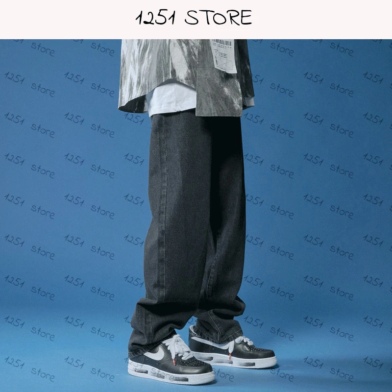 Straight Jeans Men Wide Jeans White Loose Denim Trousers Neutral Jean Streetwear Casual Pure Man Women Pants Hip Hop Bagy jeans - Image 5