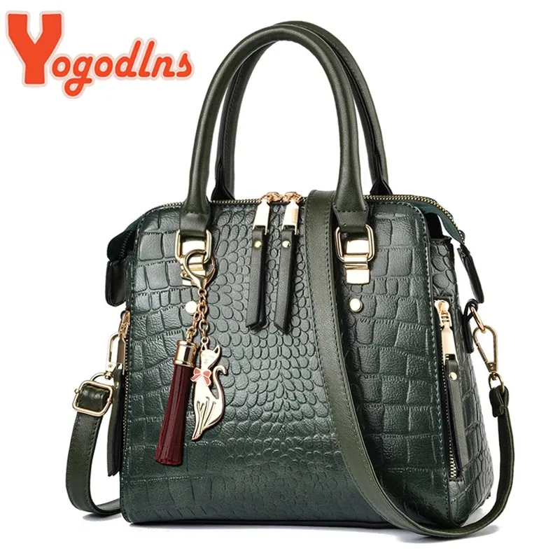 Women Luxury Crocodile Pattern Handbag