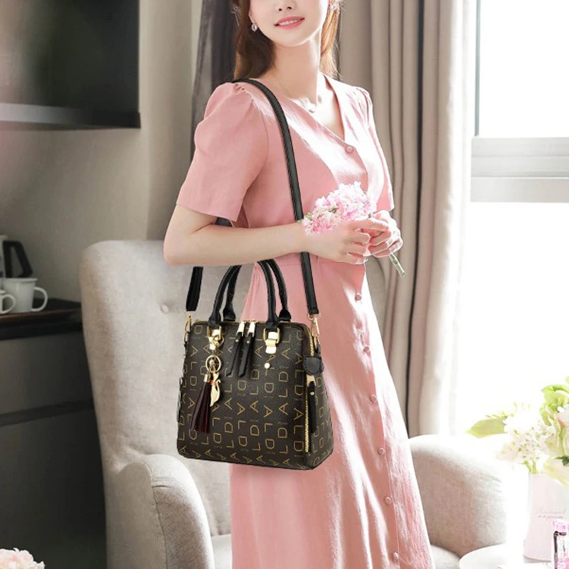 Alternative view of Women PU Leather Top-handle Luxury Shoulder Bag
