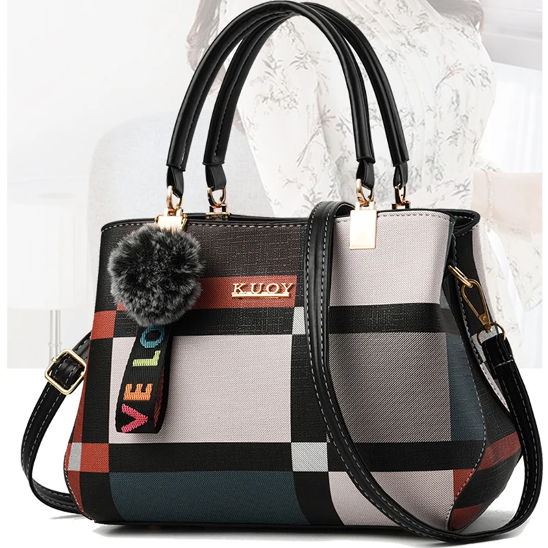 Women Hairball PU Leather Shoulder Bag