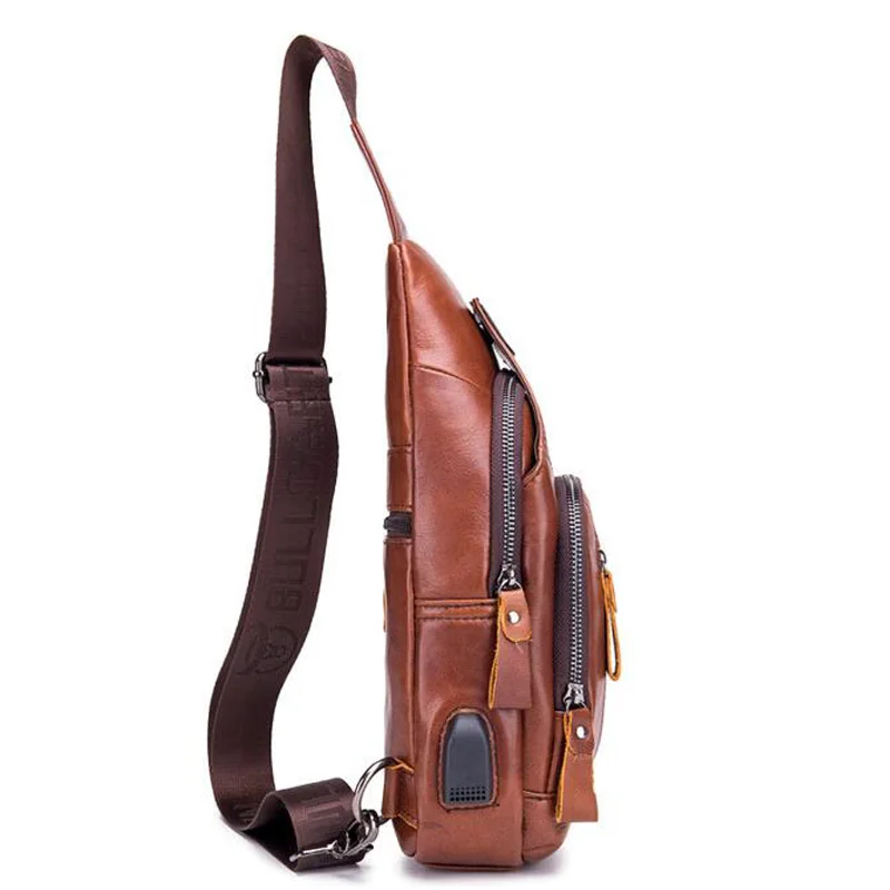 Alternative view of Cowhide Leather Casual Fashion Crossbody Chest Bag