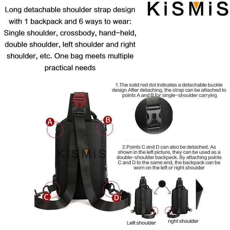 Alternative view of KISMIS Men Multifunction  Messenger Shoulder Bag