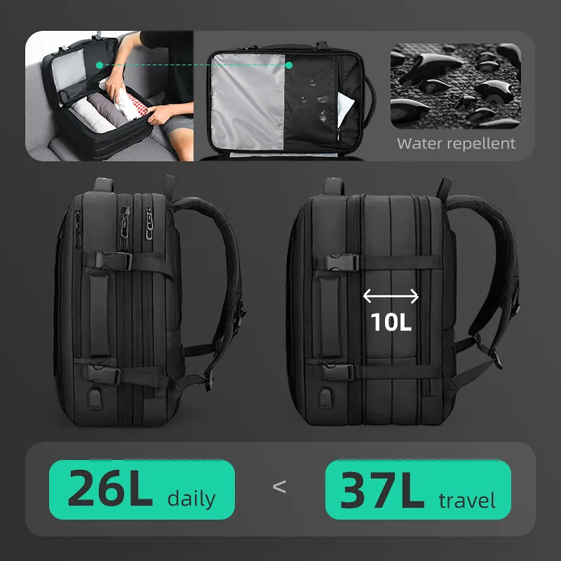 Alternative view of 17 inch Laptop Expandable Men Business Backpack