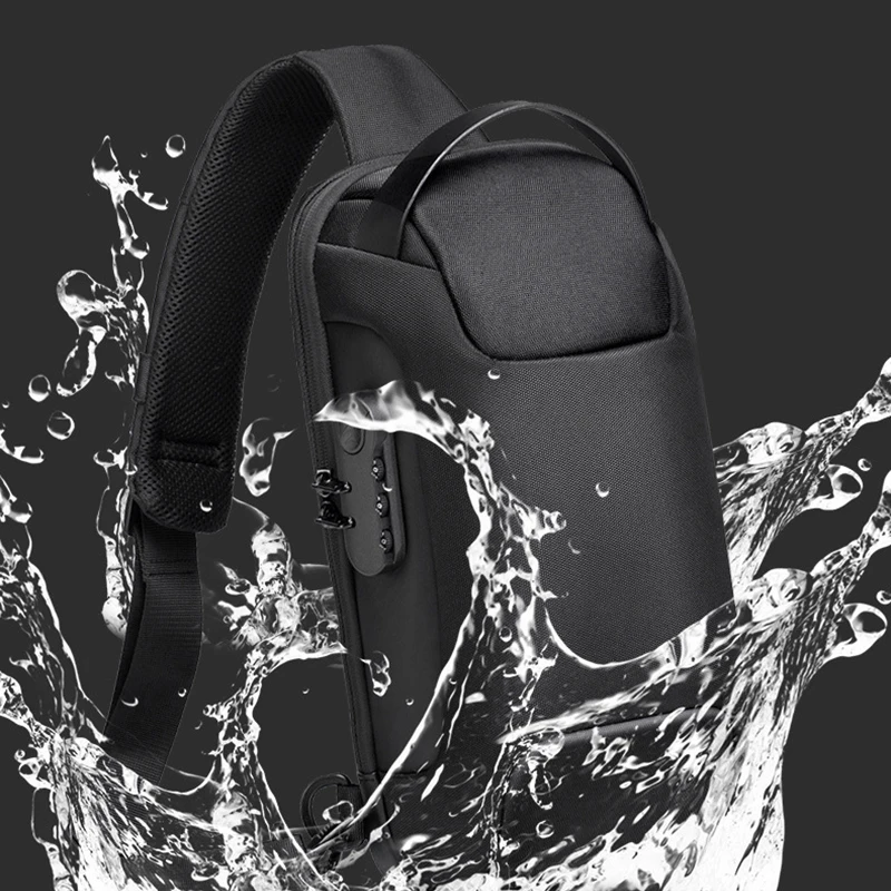 Alternative view of Men Shoulder Waterproof USB Man Crossbody Bag Anti-Theft