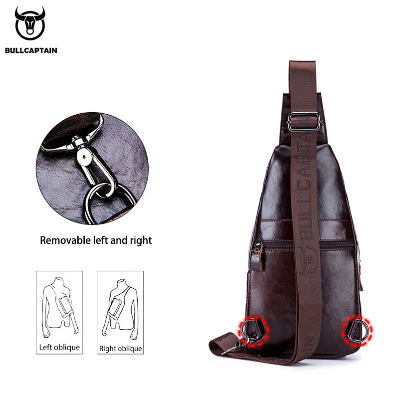 Alternative view of Genuine Leather Chest Bag Men Fashion Style