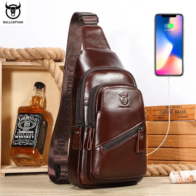 Latest Men Leather Chest Bag