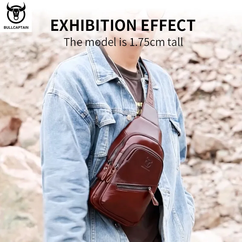 Alternative view of Latest Men Leather Chest Bag