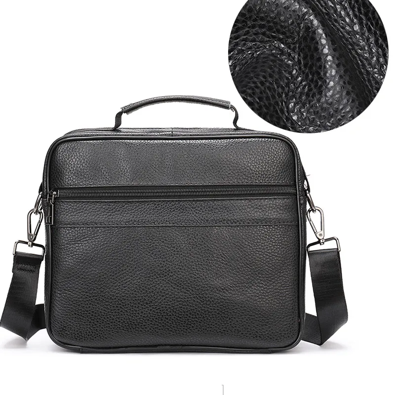 Alternative view of Fashion Men Shoulder Black Genuine Leather Handbag