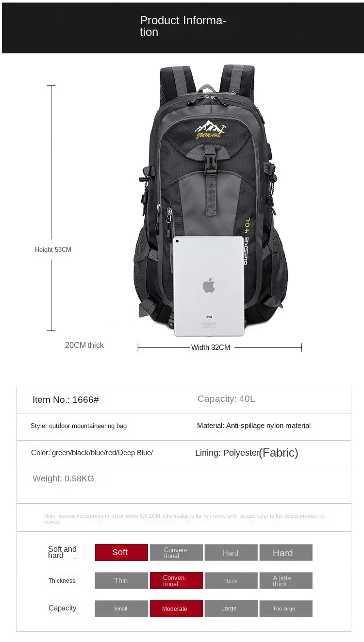 New Men Backpack Nylon Waterproof Casual Outdoor Travel Backpack Ladies Hiking Camping Mountaineering Bag Youth Sports Bags