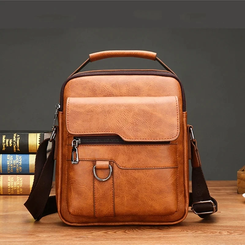 Summer New Vintage Men Crossbody Leather Bag