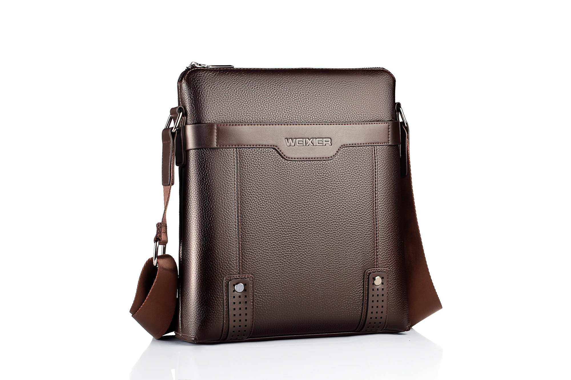WEIXIER Brand Men's Shoulder Bag Fashion Vintage PU Leather Casual Large Capacity Backpack Messenger Male Crossbody bag Business