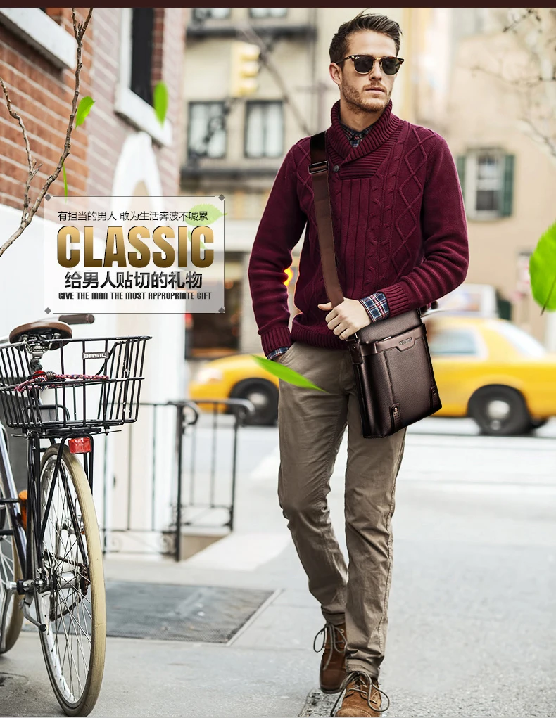 WEIXIER Brand Men's Shoulder Bag Fashion Vintage PU Leather Casual Large Capacity Backpack Messenger Male Crossbody bag Business