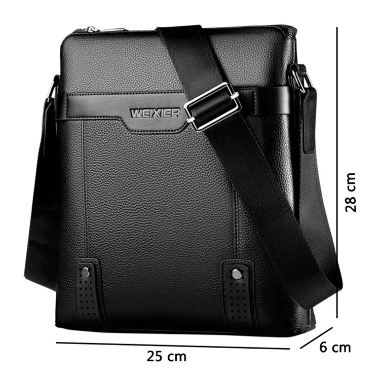 WEIXIER Brand Men's Shoulder Bag Fashion Vintage PU Leather Casual Large Capacity Backpack Messenger Male Crossbody bag Business