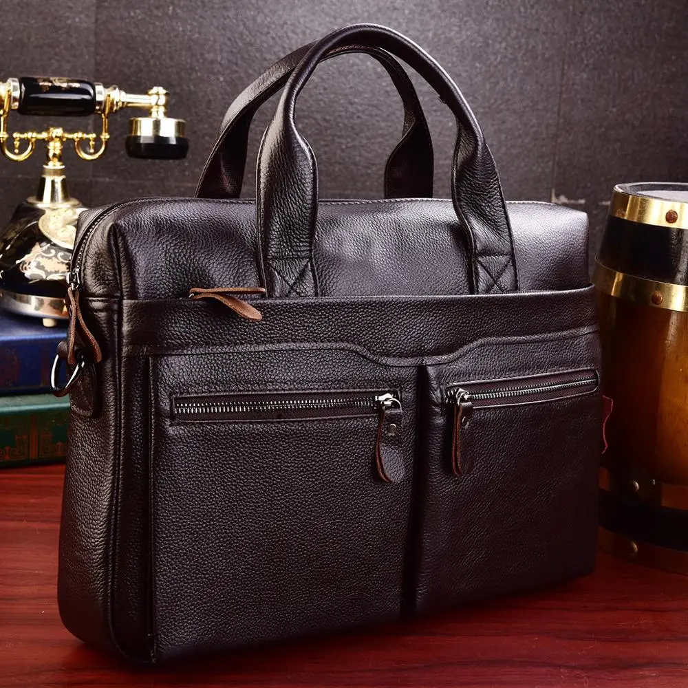 Alternative view of Men High Quality Cowhide Leather Messenger Bags