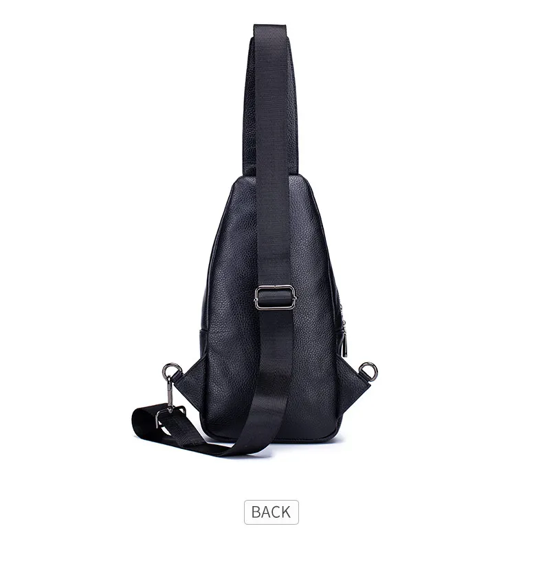 BULLCAPTAIN Men's Leather Chest Bag Multi-Function Travel Storage Bag Men's Messenger Bag Hardware Zipper Leather Bag BULLCAPTAIN Men's Leather Chest Bag Multi-Function Travel Storage Bag Men's Messenger Bag Hardware Zipper Leather Bag
