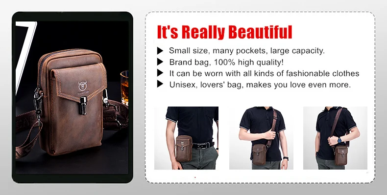 BULLCAPTAIN Men's Leather Chest Bag Multi-Function Travel Storage Bag Men's Messenger Bag Hardware Zipper Leather Bag BULLCAPTAIN Men's Leather Chest Bag Multi-Function Travel Storage Bag Men's Messenger Bag Hardware Zipper Leather Bag