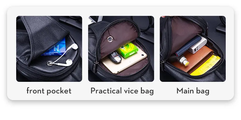 BULLCAPTAIN Men's Leather Chest Bag Multi-Function Travel Storage Bag Men's Messenger Bag Hardware Zipper Leather Bag BULLCAPTAIN Men's Leather Chest Bag Multi-Function Travel Storage Bag Men's Messenger Bag Hardware Zipper Leather Bag
