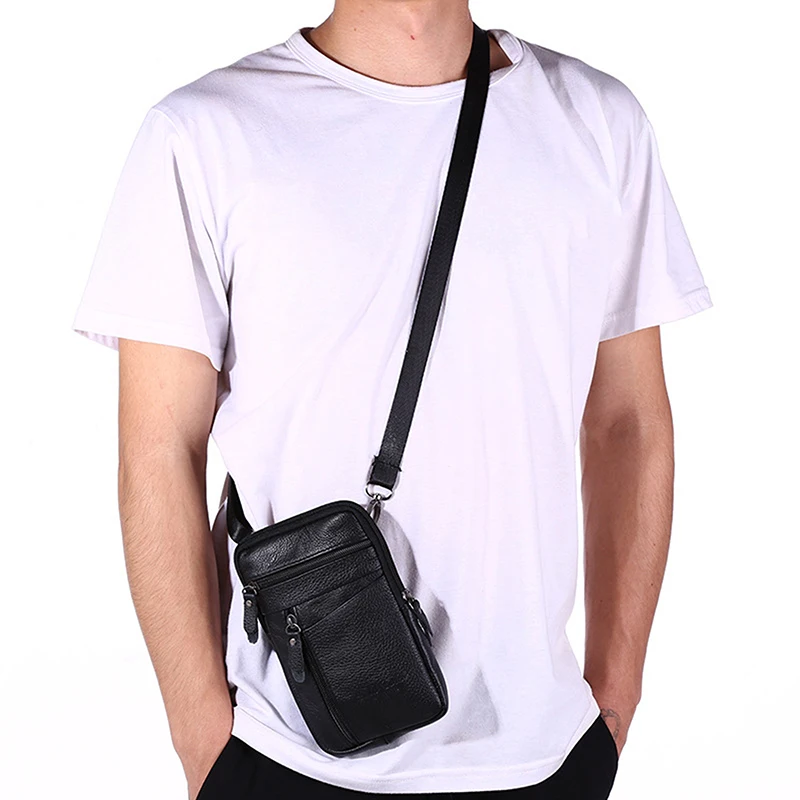 Alternative view of Men Genuine Leather Waist Packs Phone Bag