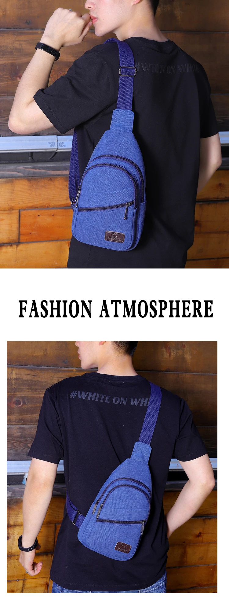 Xierya men Canvas Crossbody Bag Wear-resistant Outdoor Fashion Sports Bags for Man Black Male Casual Shoulder Bag Travel Satchel