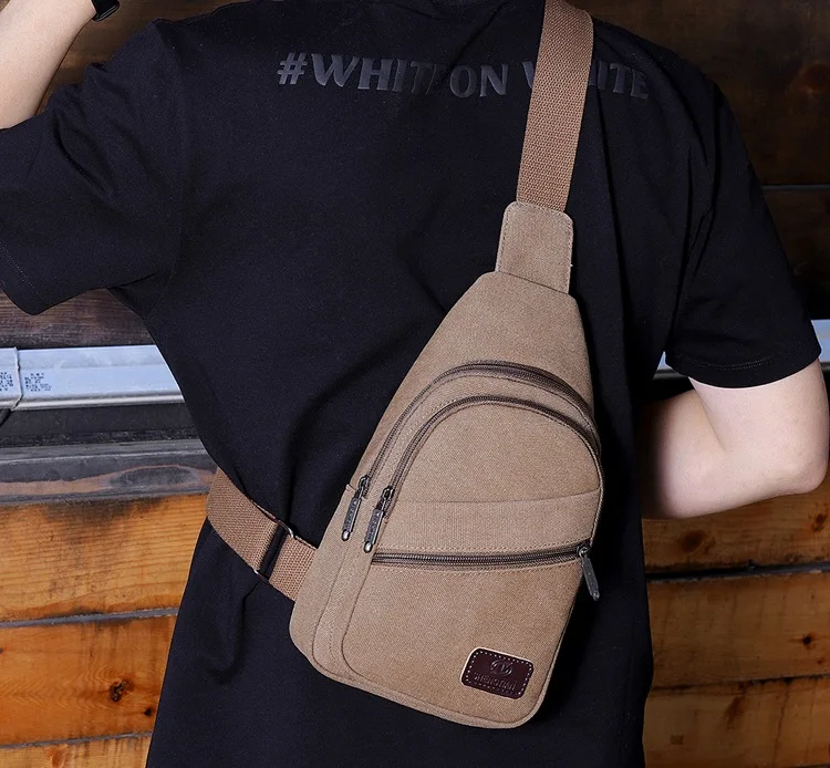 Xierya men Canvas Crossbody Bag Wear-resistant Outdoor Fashion Sports Bags for Man Black Male Casual Shoulder Bag Travel Satchel