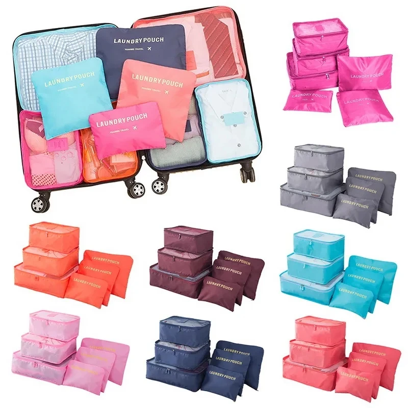 6pcs Set Travel Storage Bags Suitcase