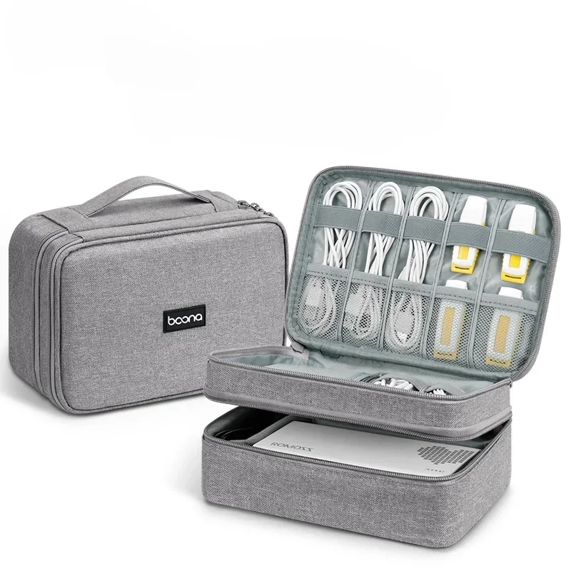 Alternative view of Large Capacity Travel USB Gadget Cable Bag Headphone Storage